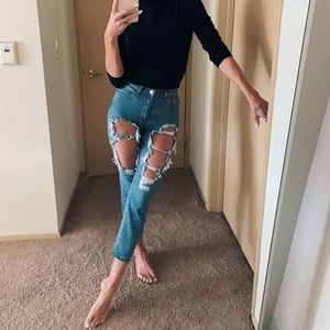 Femme Luxe destroyed denim